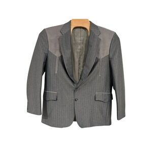 Sheplers Men's Western Blazer Gray Two Tone Yoke 46R USA‎